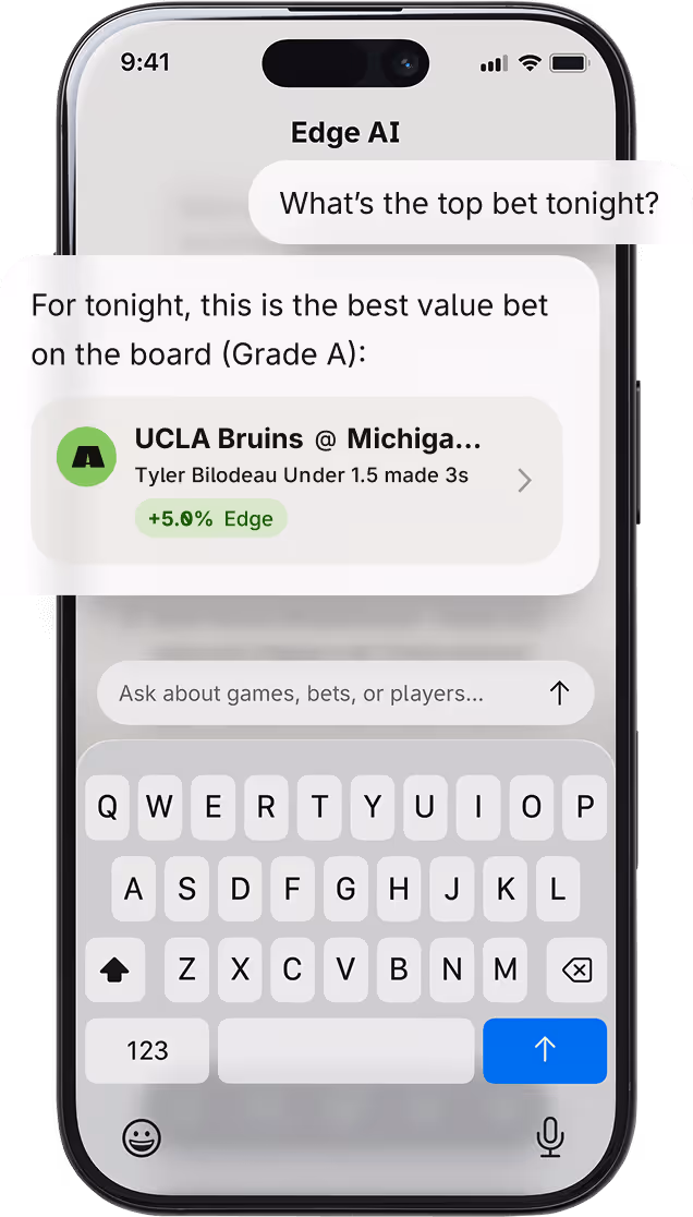 Edge AI chat screen on iPhone